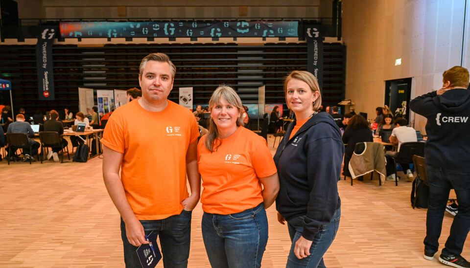 Fra Venstre: Stian Odden (en av grunnleggerne for foreningen og hackathonet) Borgny Tveekrem (Neas/ en av grunnleggerne), Monika Eeg (Sparebank1 og Jurymedlem) Tirsdag 02.09.205, campus, GreenSeeTech, Hackathon
