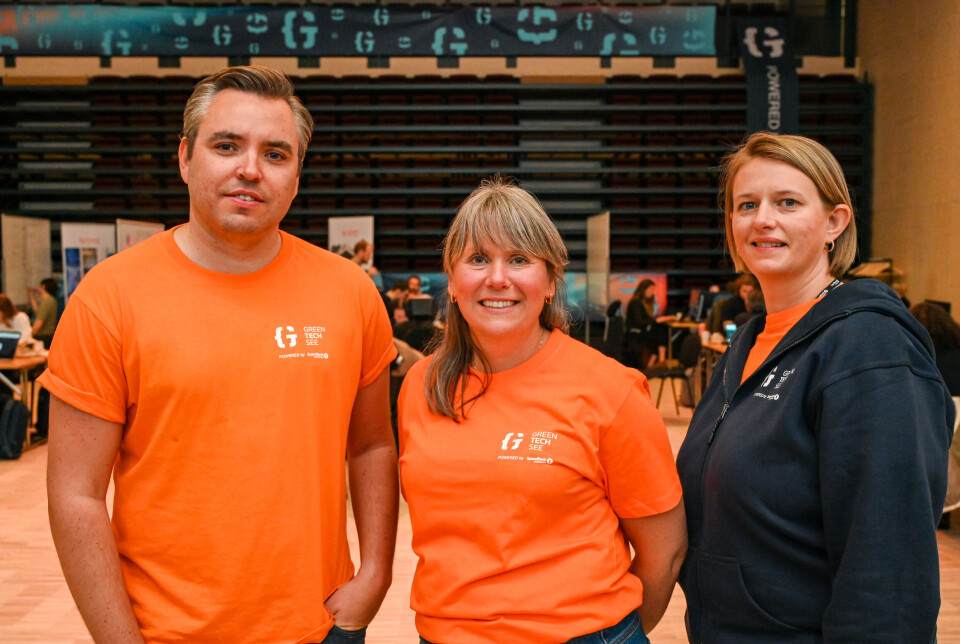 Fra Venstre: Stian Odden (en av grunnleggerne for foreningen og hackathonet), Borgny Tveekrem (Neas/ en av grunnleggerne), Monika Eeg (Sparebank1 og Jurymedlem) Tirsdag 02.09.205, campus, GreenSeeTech, Hackathon
