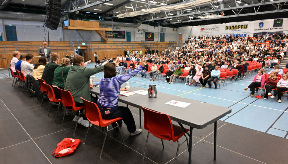 Fra skolevalgdebatten hos Kristiansund videregående skole tirsdag 2. september 2025.