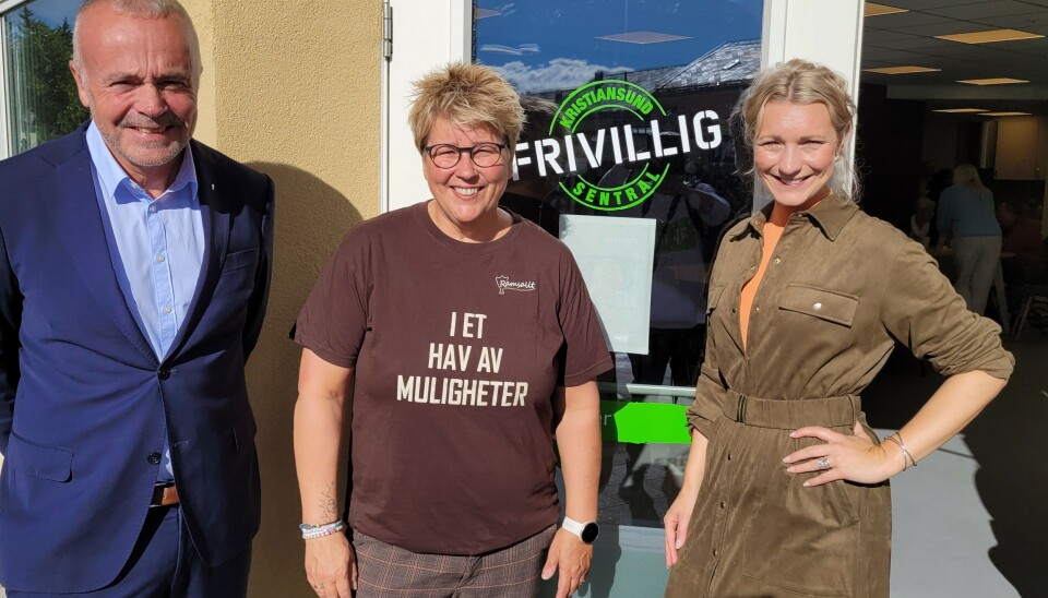 Ordfører Kjell Neergard, Lille Andersen og Karianne Oldernes Tung.