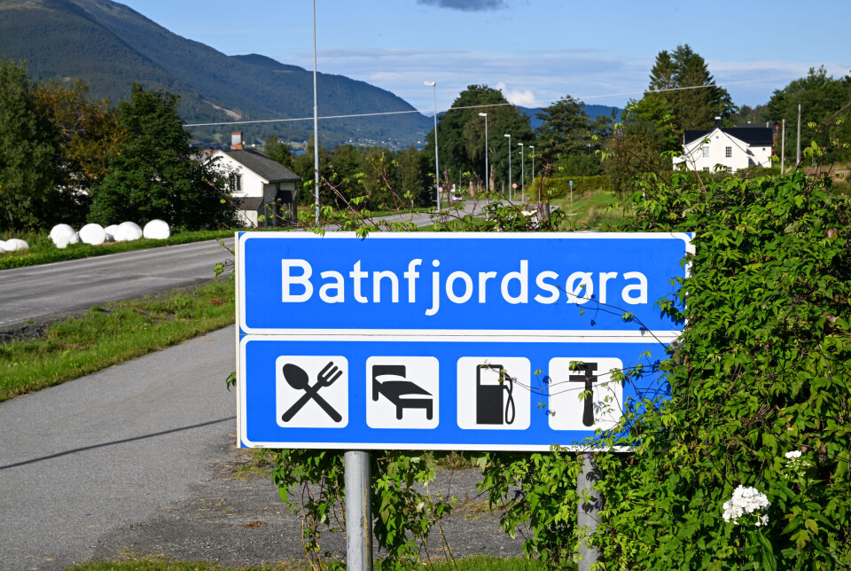 Stedskiltet ved innkjøreselen til Batnfjordsøra.