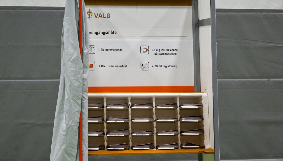 Valglokalet i Dahlehallen.