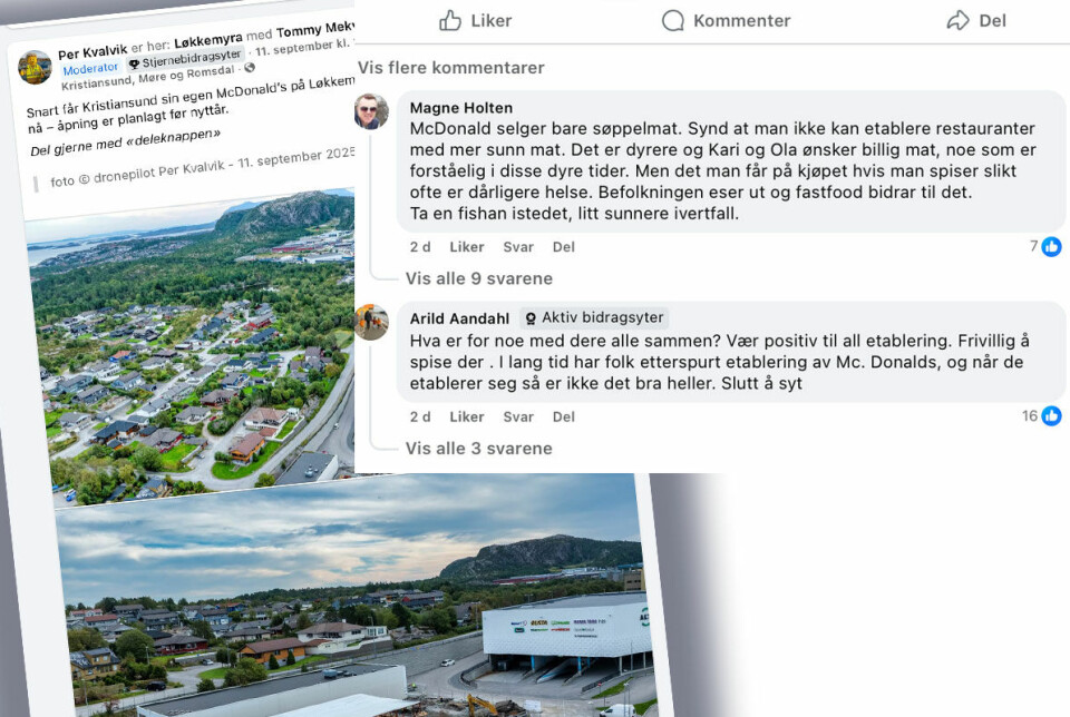 Skjermbilde fra Facebook-debatten.