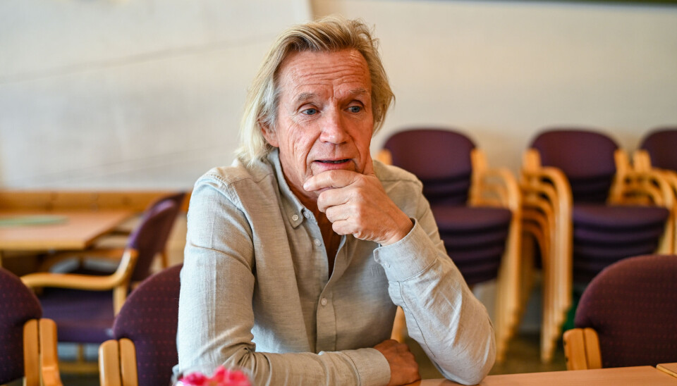 Kjetil Bjerkestrand under intervjuet vi fikk med han under øvelsen i Kirkelandet Kirke dagen før den store premieren.