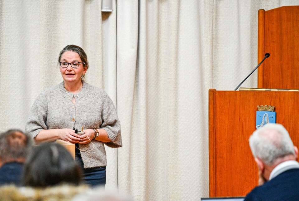 Gudrun Karlsen, Prosjektleder DMS Kristiansund under orienteringen på Bystyremøtet torsdag. 25. september.