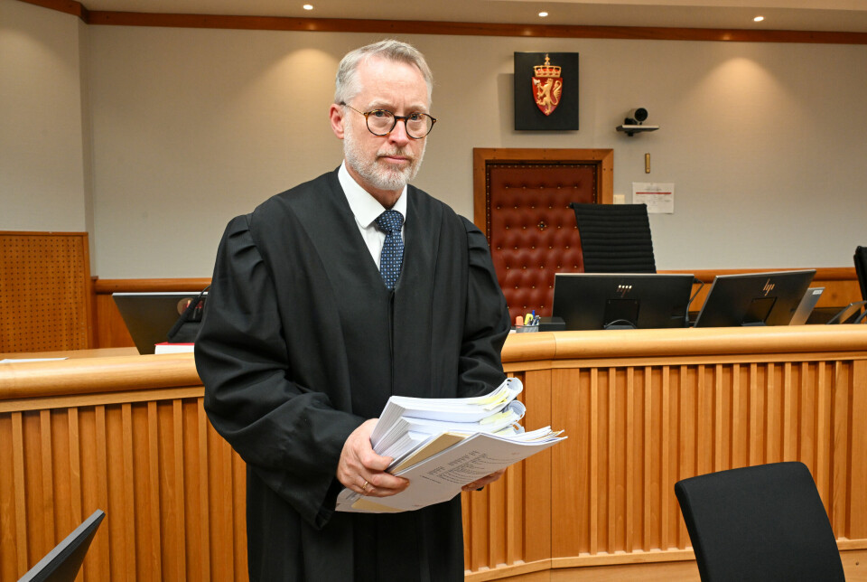 Jogeir Nogva, statsadvokat fra Møre og Romsdal Statsadvokatembeter, fører saken mot den drapstiltalte 55-åringen. Her i sal 1 Nordmøre og Romsdal tingrett i Kristiansund.