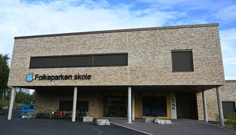 Fasaden på den nye Folkeparken skole,