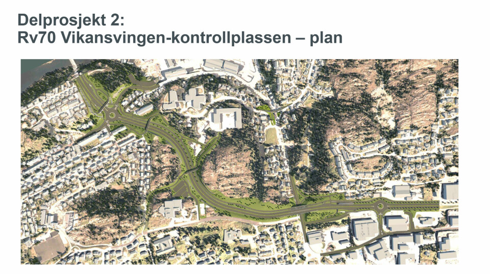 Delprosjekt to er det største i Bypakke Kristiansund og berører Rv70 Vikansvingen til Kontrollplassen.