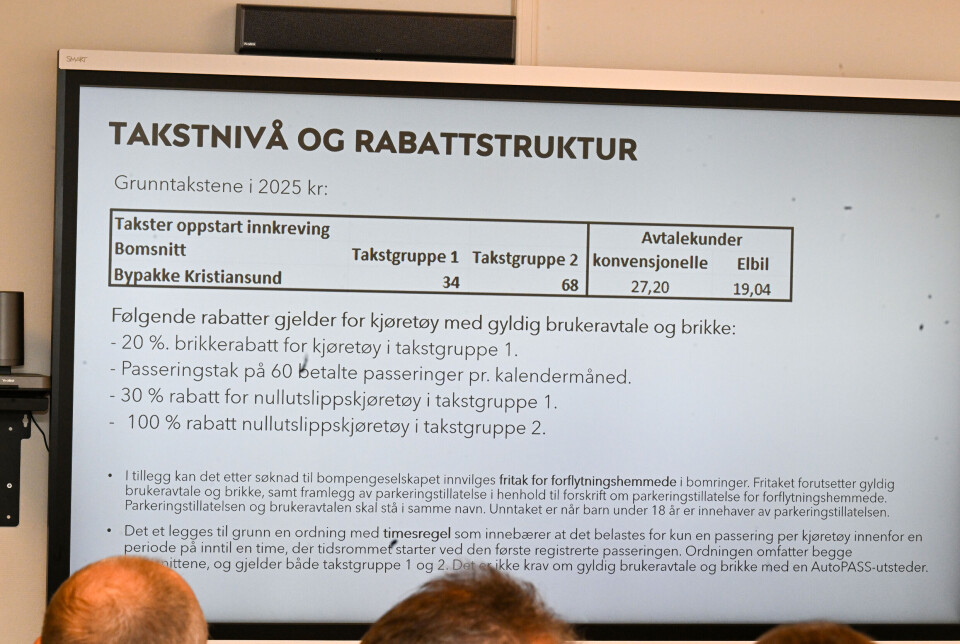Bypakke Kristiansund-møte torsdag 2. oktober 2025. Bompenge satser. Bomstasjon.