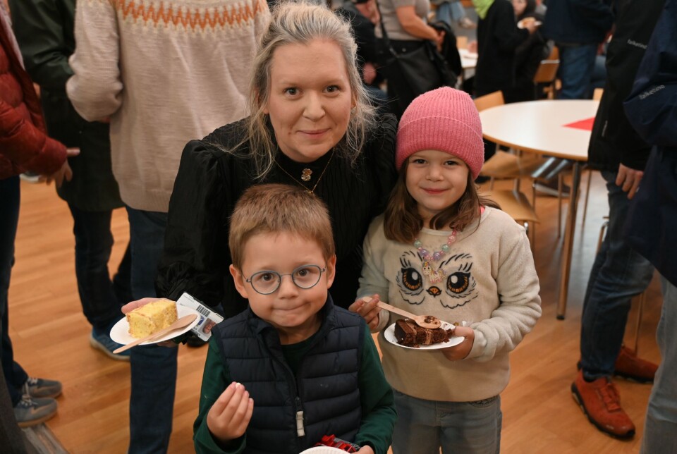 Karoline, Konrad og Kanutte Raudøy Gregersen.