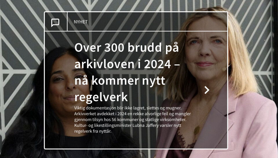 Kultur- og likestillingsminister Lubna Jaffery og riksarkivar Inga Bolstad. Foto: Birgit Solhaug/Arkivverket.