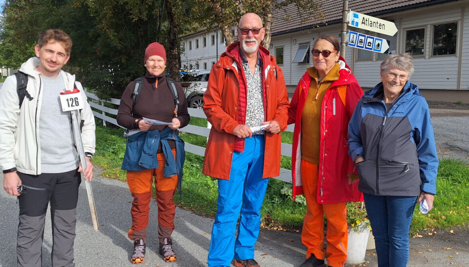 Andreas Andreev, Marit Larsen, Sten Are Pettersen, Lisbeth Espås og Raghild Vaan ute på tur.