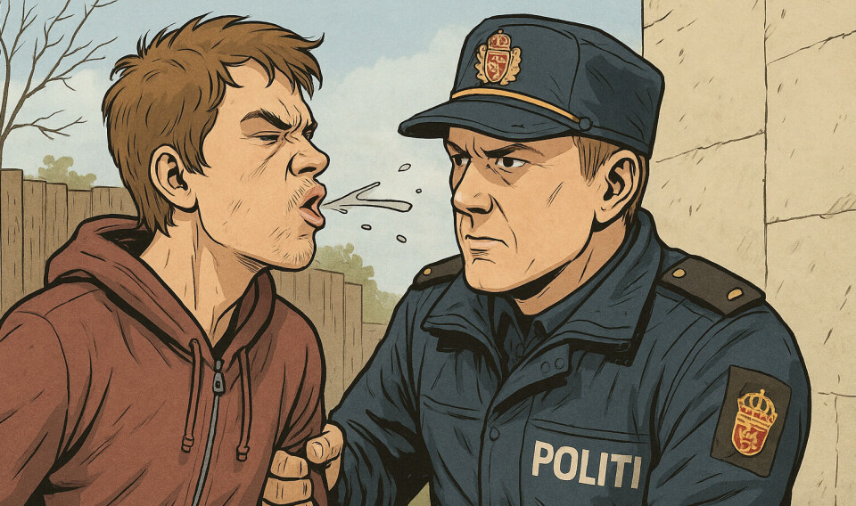 Ung mann tiltalt for å ha forsøkt spytte på politiet.