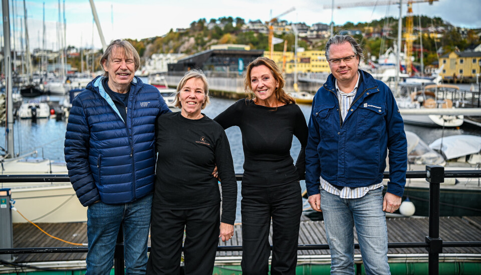 Fra venstre, Gøsta Lindh (Driver bakgården på Haandverkeren), Hege Holten (Dagligleder Kulturfabrikken), Britt D`Angelo (Ramsailt) og Stein-Gunnar Sommerset (Nordmørsmusea).